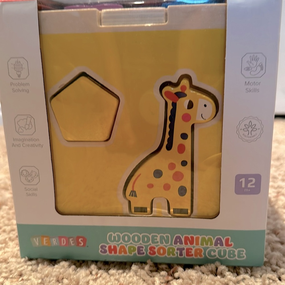 WOODEN ANIMAL SHAPE SORTER SHAPE SORTER CUBE
